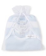 Simple Stripes 3 Pack Bodysuit Set, 6-9M - Lt Blue